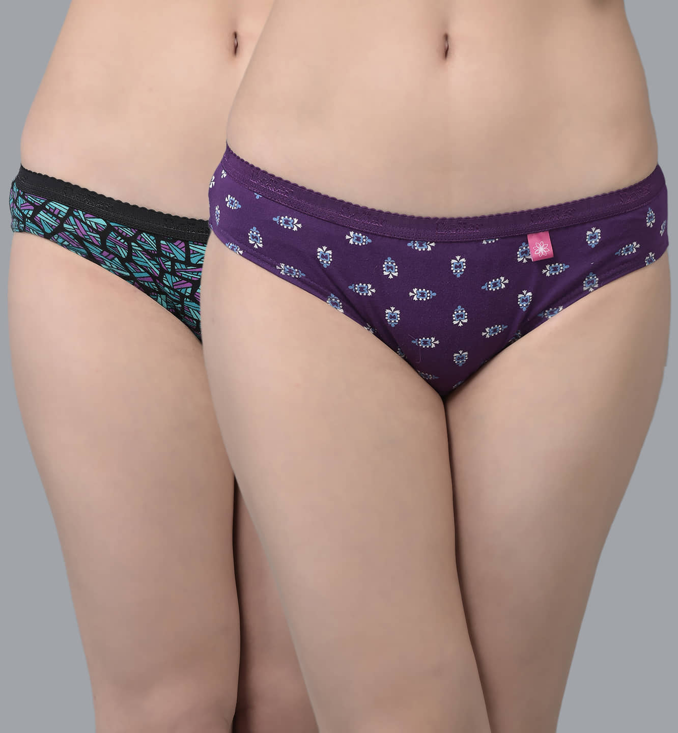 Dollar Missy Pack of 2 Cotton Printed Women's Bikini ( Multi Color )