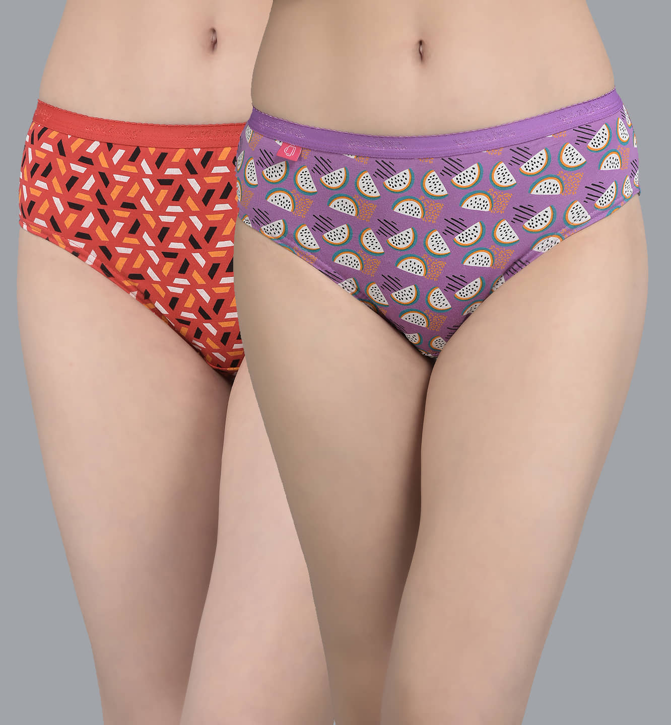 Dollar Missy Pack of 2 Cotton Printed Women's Hipster ( Multi Color )
