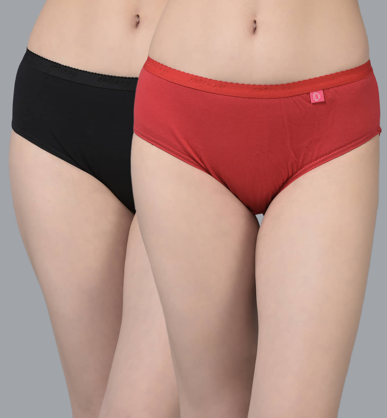 Dollar Missy Pack of 2 Cotton Solid Women's Hipster ( Multi Color )