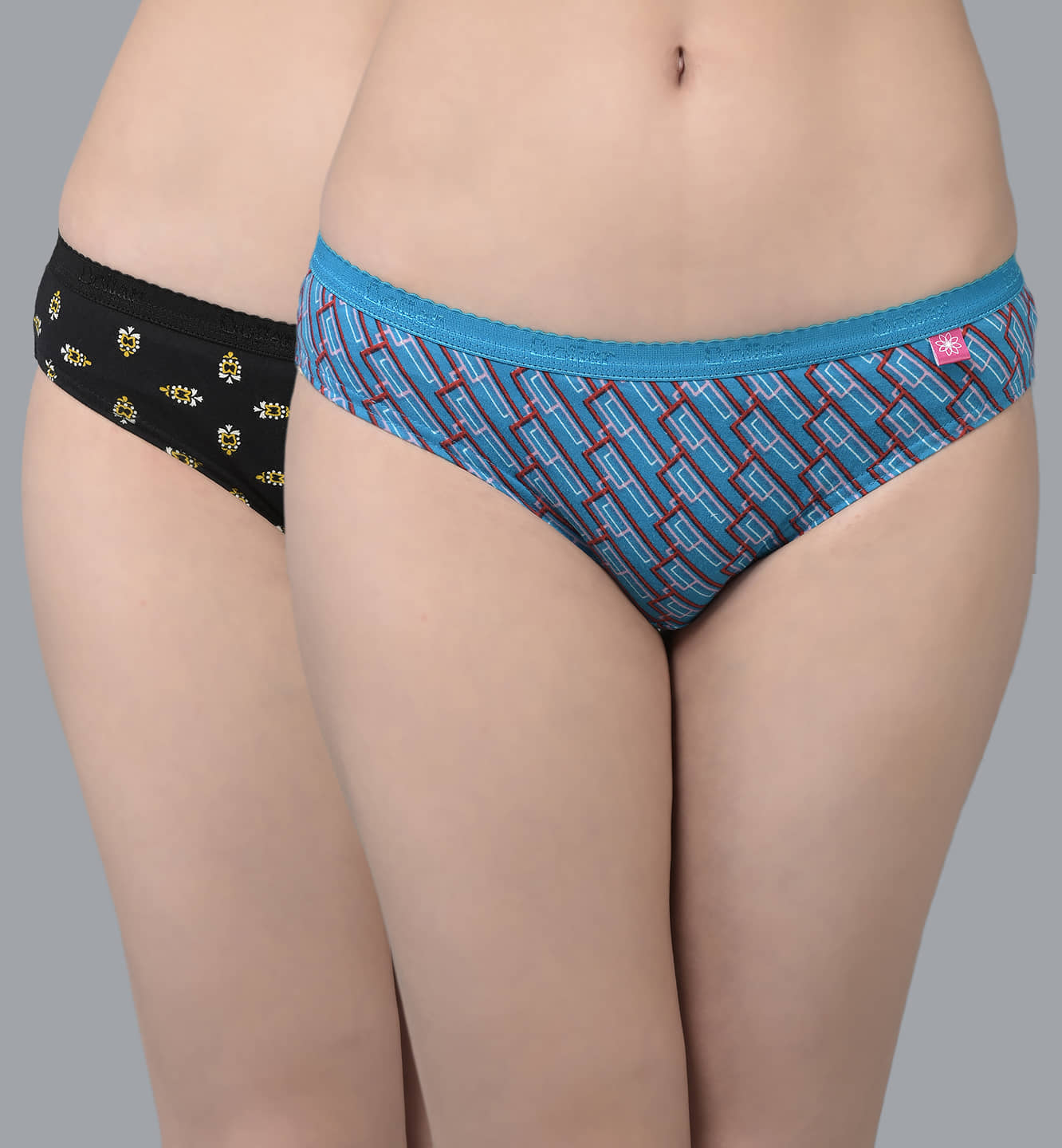 Dollar Missy Pack of 2 Cotton Printed Women's Bikini ( Multi Color )