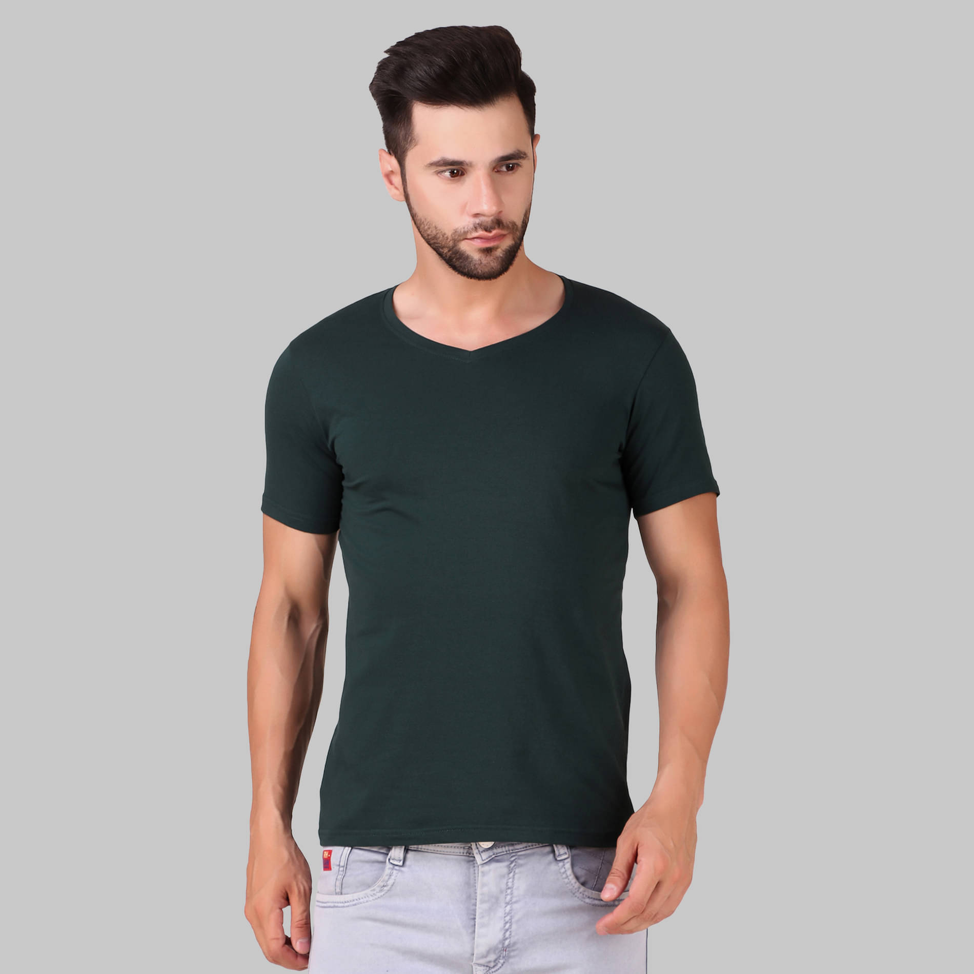 IDASS Pack of 1 Cotton Blend Regular Fit Men's T-Shirt ( Dark Green ) IDASS Pack of 1 Cotton Blend Regular Fit Men's T-Shirt ( Dark Green )
