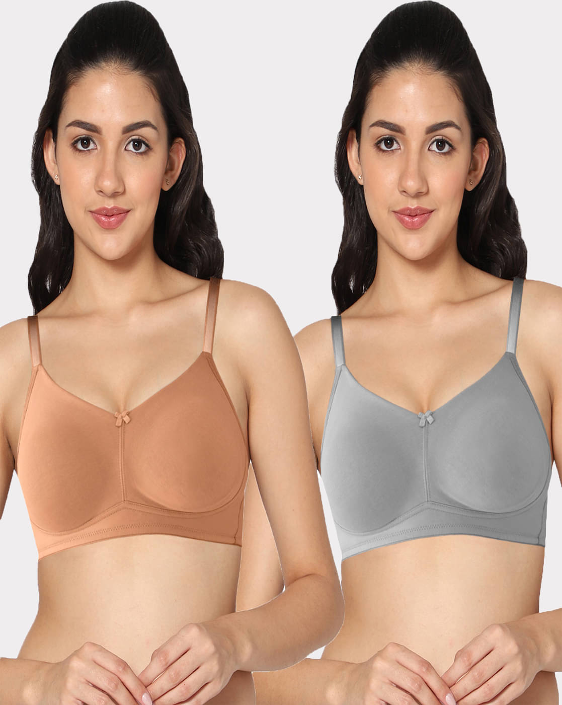 IN CARE LINGERIE Pack of 2 Lycra Non Padded Women's T-Shirt Bra ( Multicolor )     			IN CARE LINGERIE Pack of 2 Lycra Non Padded Women's T-Shirt Bra ( Multicolor )