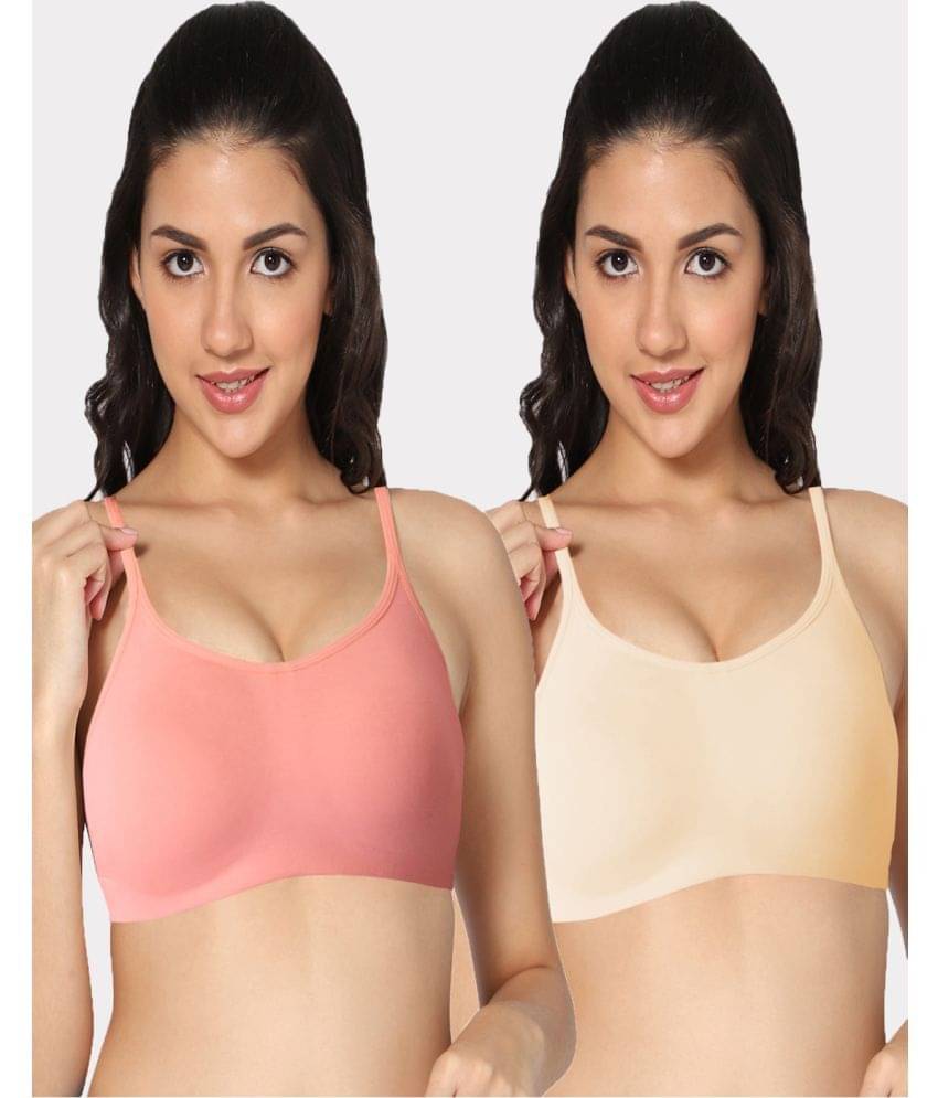IN CARE LINGERIE Pack of 2 Lycra Non Padded Women's Everyday Bra ( Multicolor )     			IN CARE LINGERIE Pack of 2 Lycra Non Padded Women's Everyday Bra ( Multicolor )