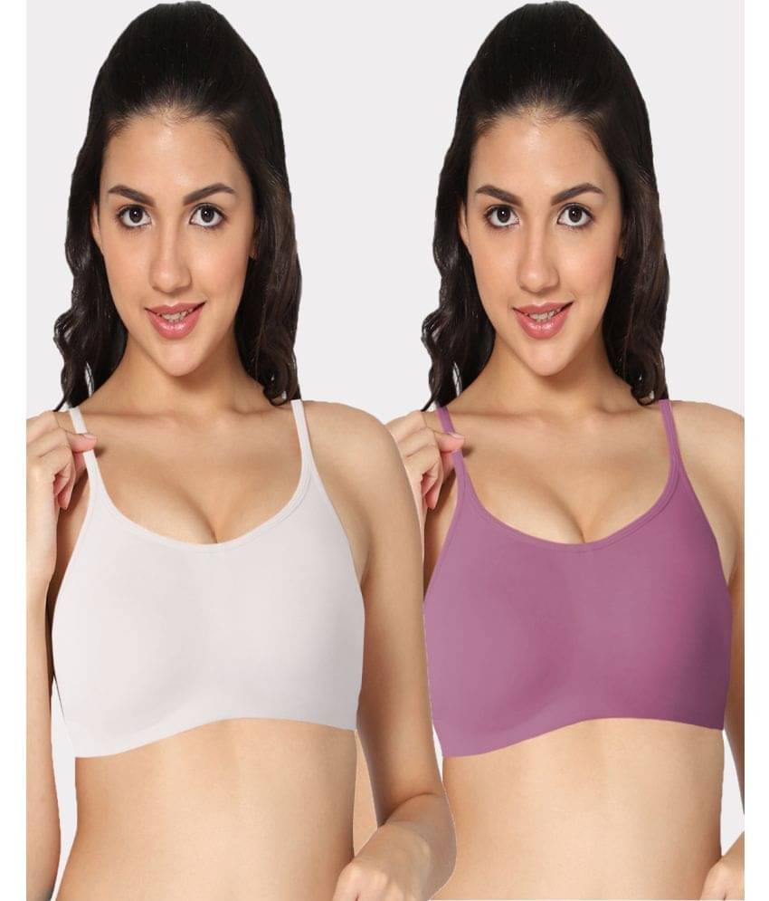     			IN CARE LINGERIE Pack of 2 Lycra Non Padded Women's T-Shirt Bra ( Multicolor )
