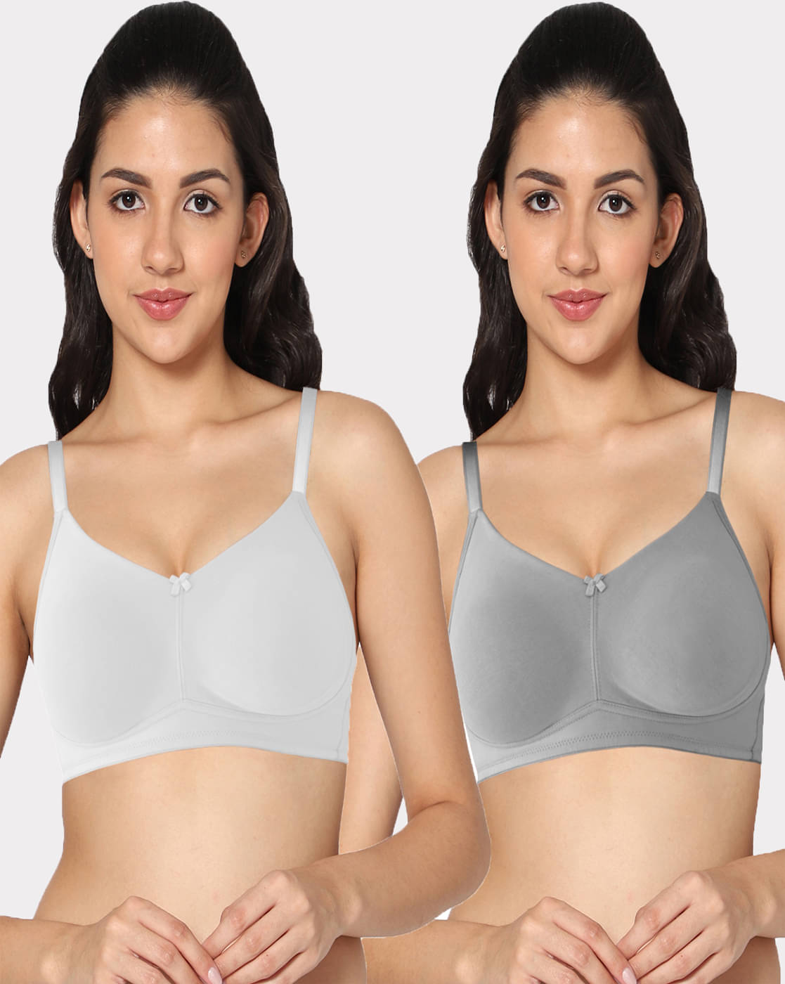IN CARE LINGERIE Pack of 2 Lycra Non Padded Women's T-Shirt Bra ( Multicolor )     			IN CARE LINGERIE Pack of 2 Lycra Non Padded Women's T-Shirt Bra ( Multicolor )