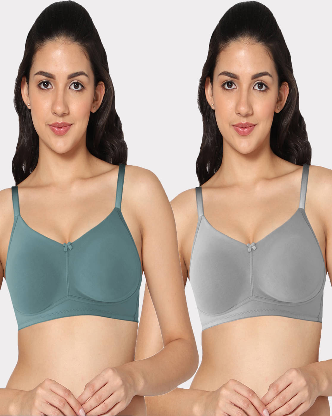 IN CARE LINGERIE Pack of 2 Lycra Non Padded Women's T-Shirt Bra ( Multicolor )     			IN CARE LINGERIE Pack of 2 Lycra Non Padded Women's T-Shirt Bra ( Multicolor )