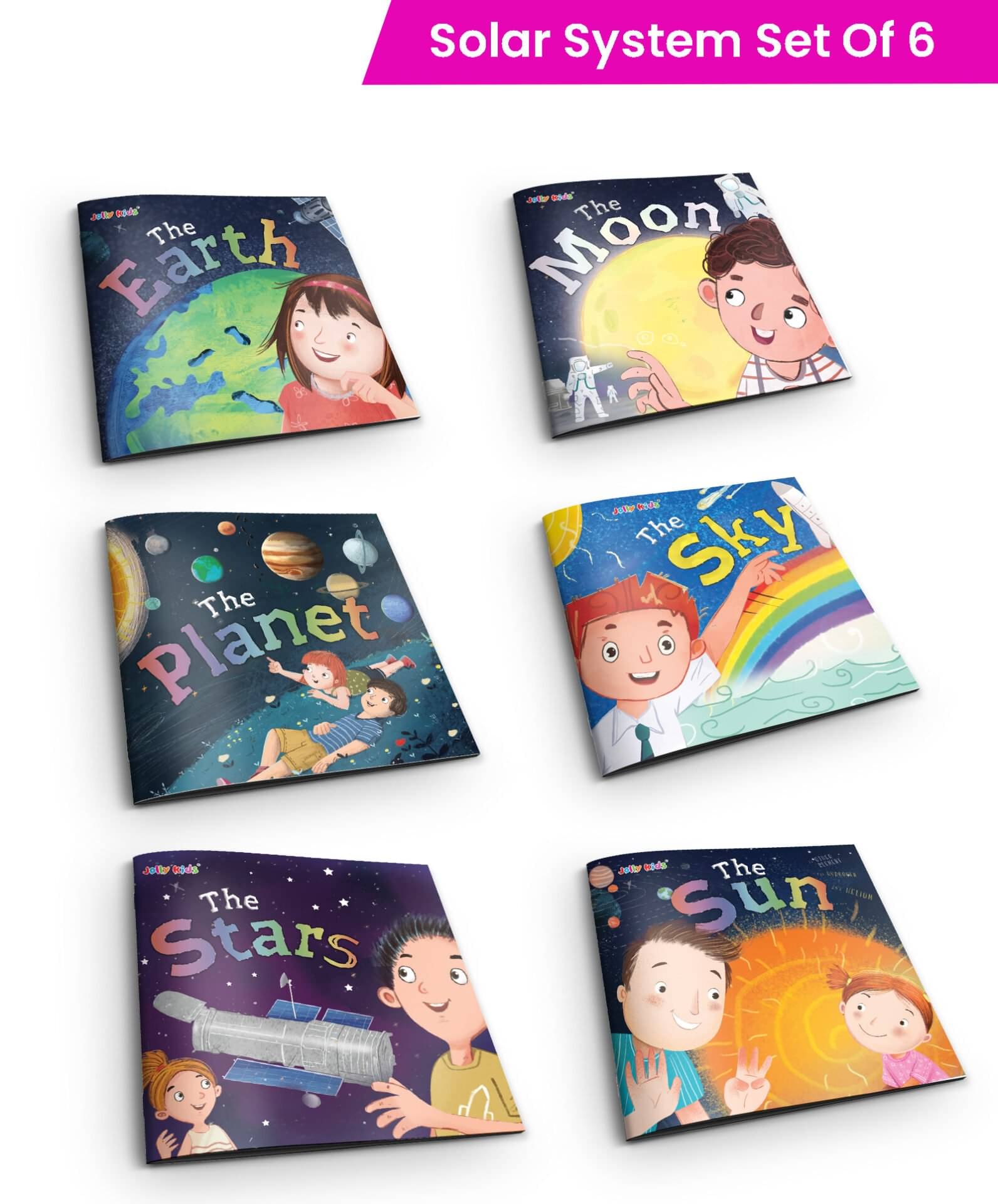     			Jolly Kids The Solar System Books Set of 6| The Earth, The Moon, The Planet, The Sky, The Starts, The Sun| Part of: Knowledge Encyclopedia For Children Ages 4-10 Years