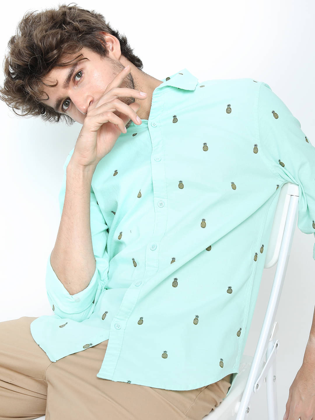     			Ketch 100% Cotton Regular Fit Printed Rollup Sleeves Men's Casual Shirt - Blue ( Pack of 1 )