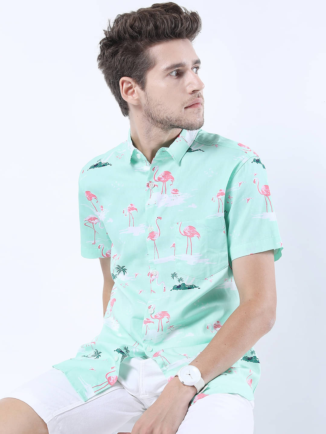 Ketch 100% Cotton Regular Fit Printed Half Sleeves Men's Casual Shirt - Mint Green ( Pack of 1 )     			Ketch 100% Cotton Regular Fit Printed Half Sleeves Men's Casual Shirt - Mint Green ( Pack of 1 )