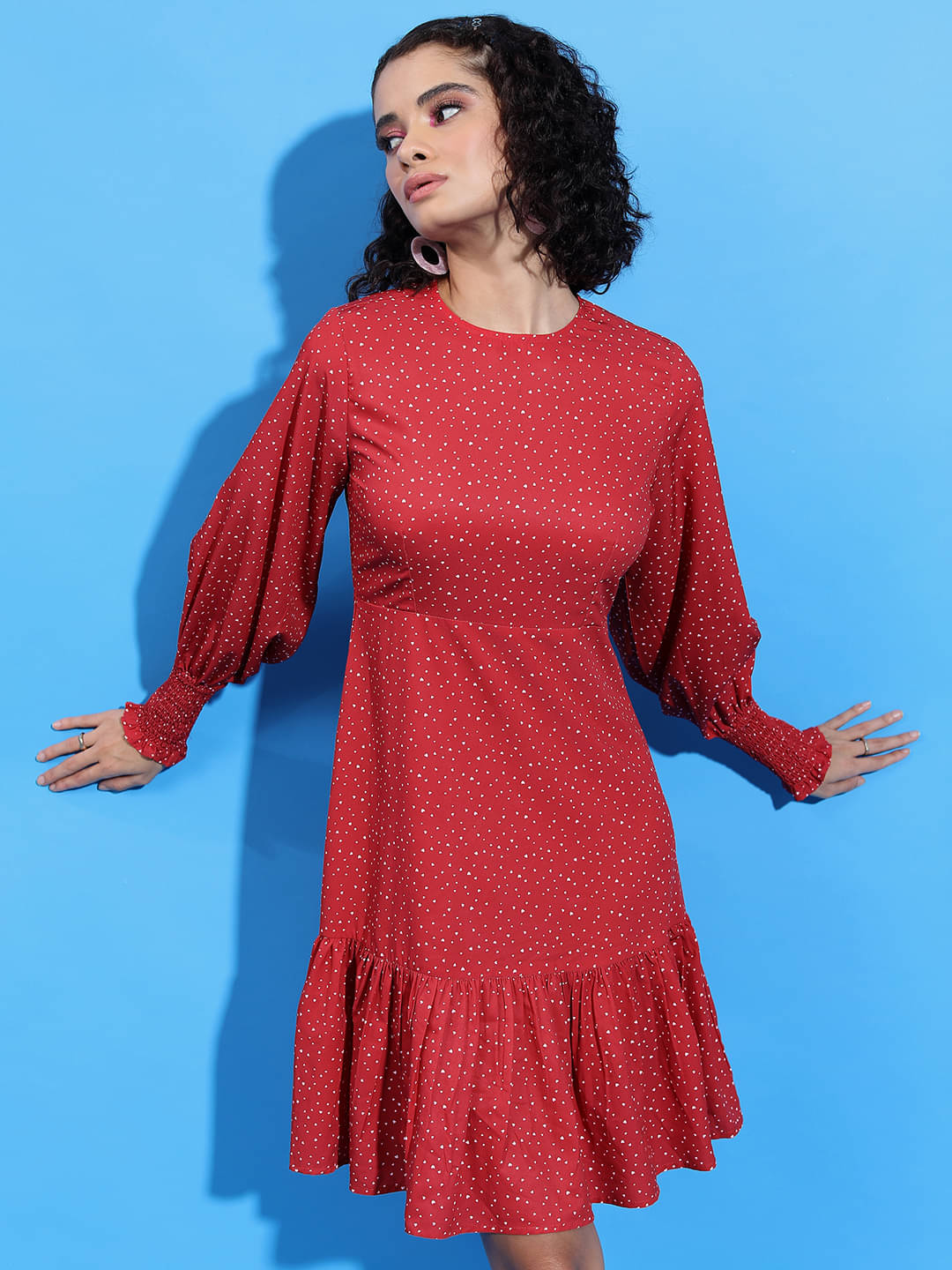 Ketch Polyester Printed Above Knee Women's Fit & Flare Dress - Red ( Pack of 1 ) Ketch Polyester Printed Above Knee Women's Fit & Flare Dress - Red ( Pack of 1 )