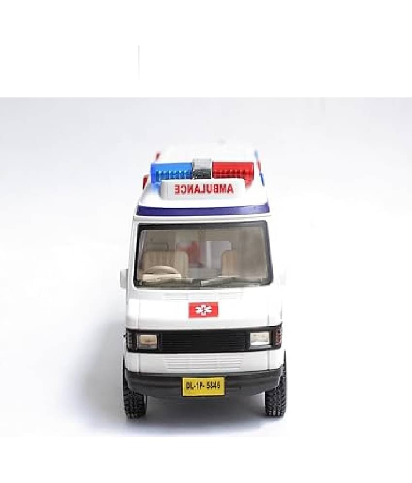 Kidsaholic Plastic Ambulance Toy Car for kids with openable gate.