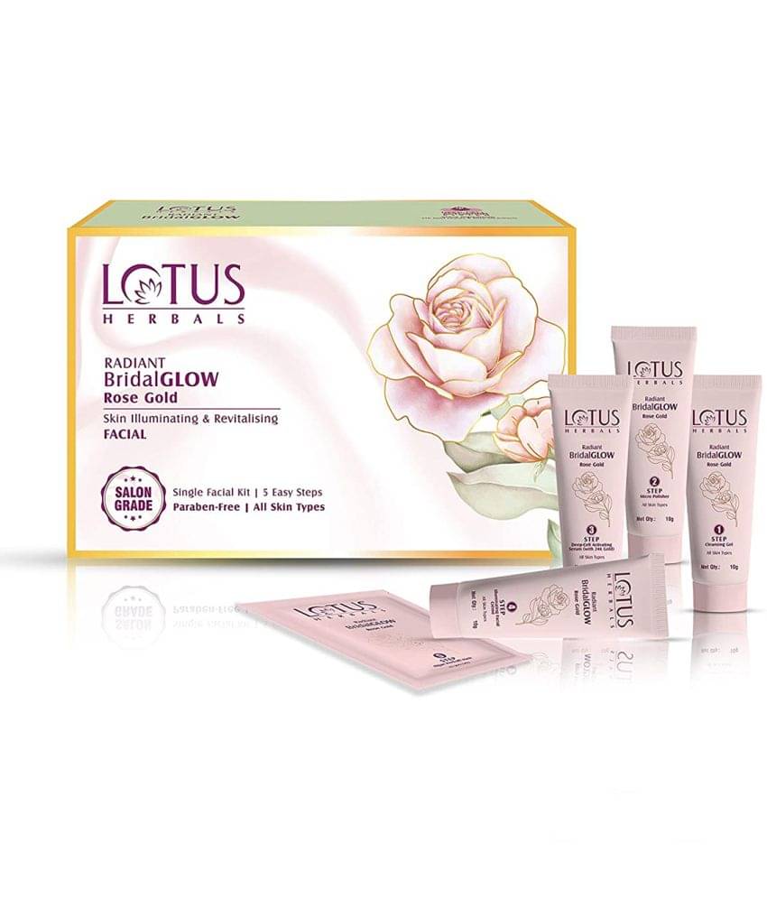     			Lotus Herbals Radiant BridalGLOW Rose Gold Skin Illuminating Facial Kit 57g ( Pack of 2 )