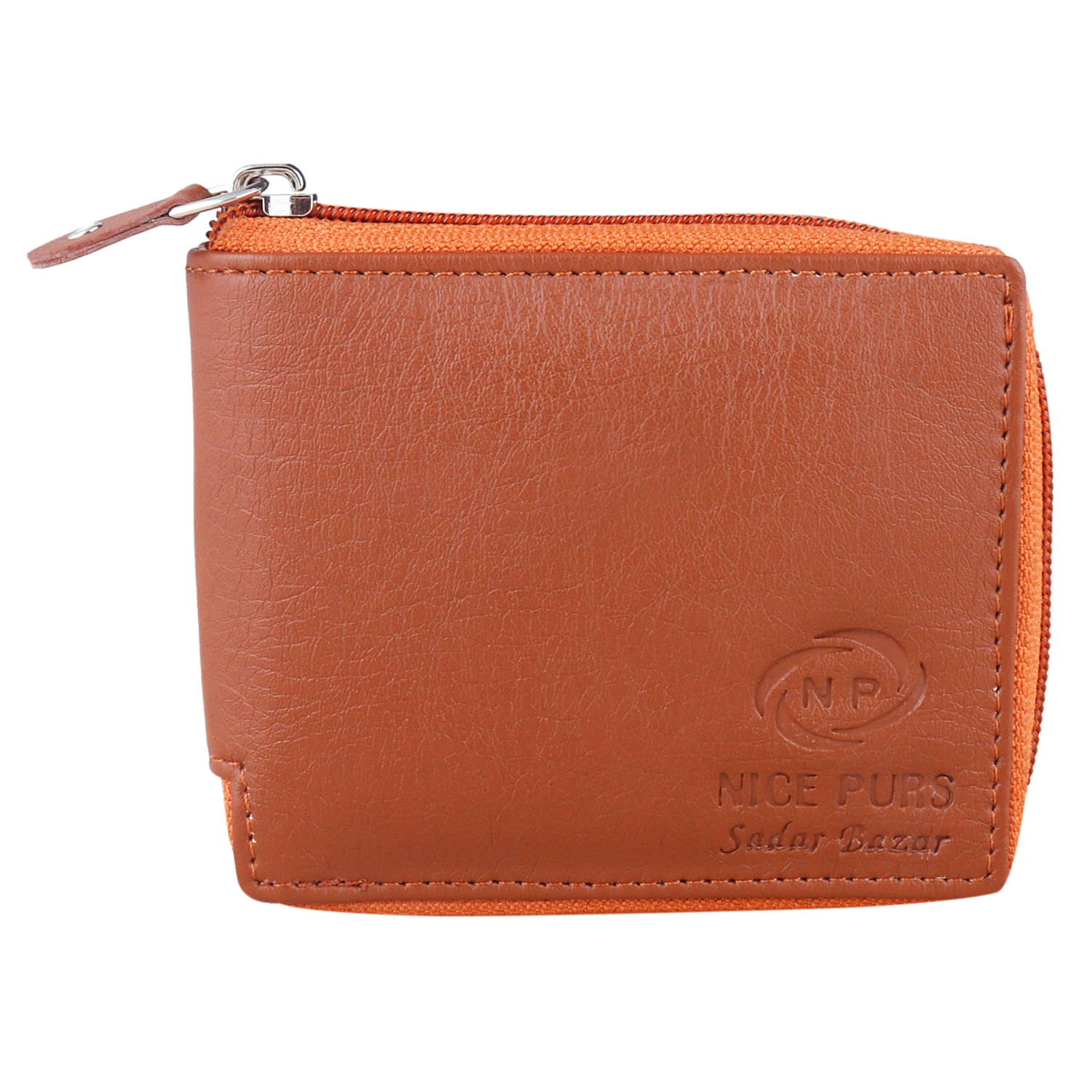     			Nice Purse Brown PU Men's Zip Around Wallet,Two Fold Wallet,Coin Pouch ( Pack of 1 )