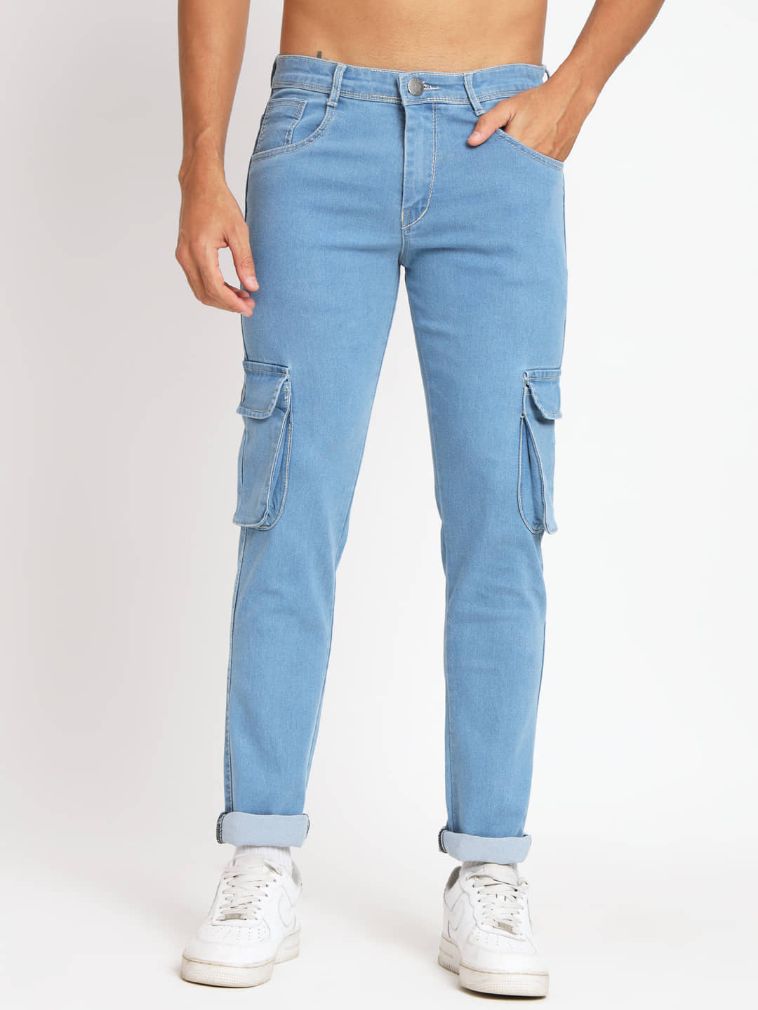RAGZO Regular Fit Cuffed Hem Men's Jeans - Blue ( Pack of 1 ) - Jeans | Buy online on ZillyBuy