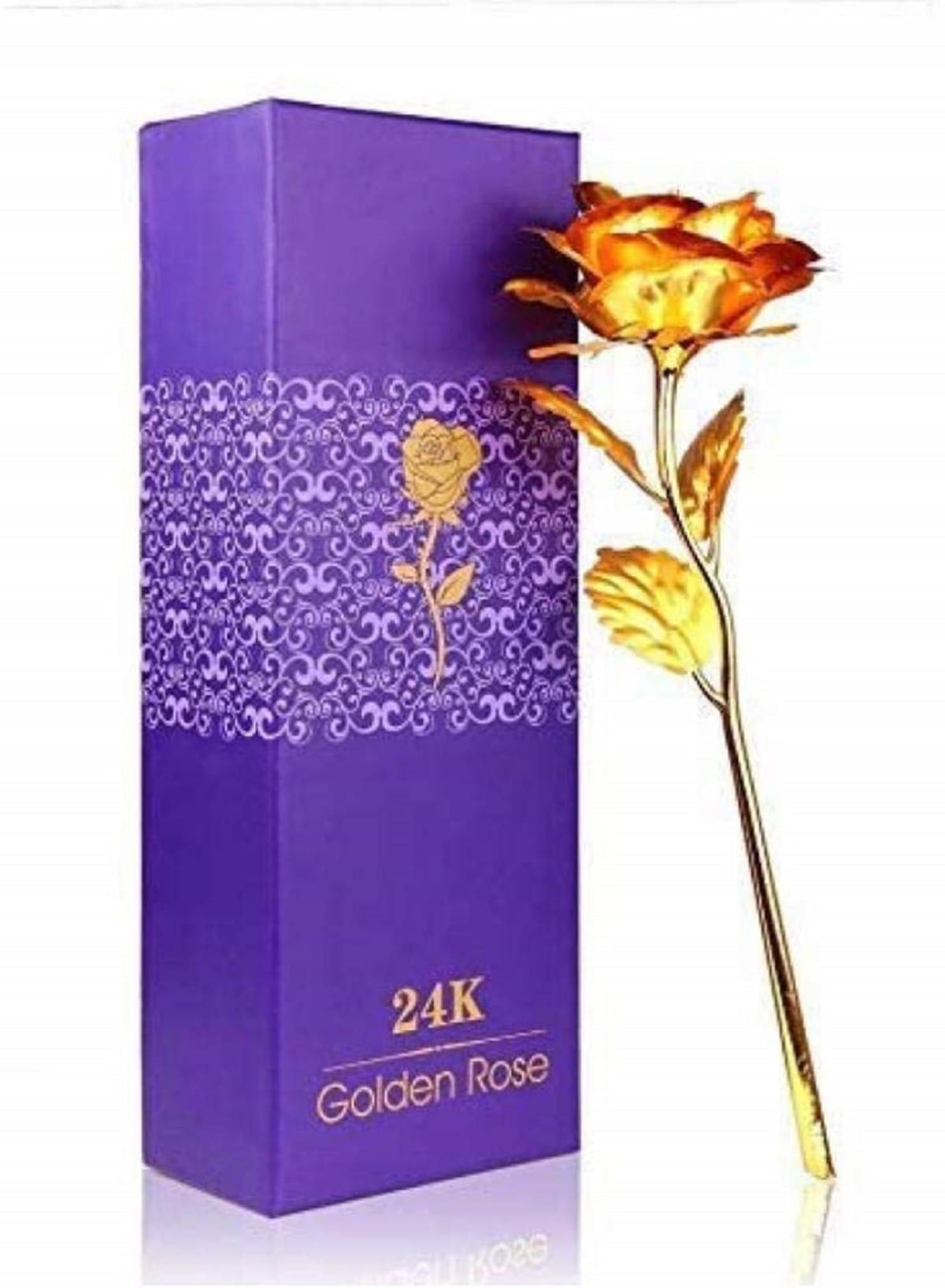     			RAMDEV ENTERPRISE Gold Plastic Valentine Rose