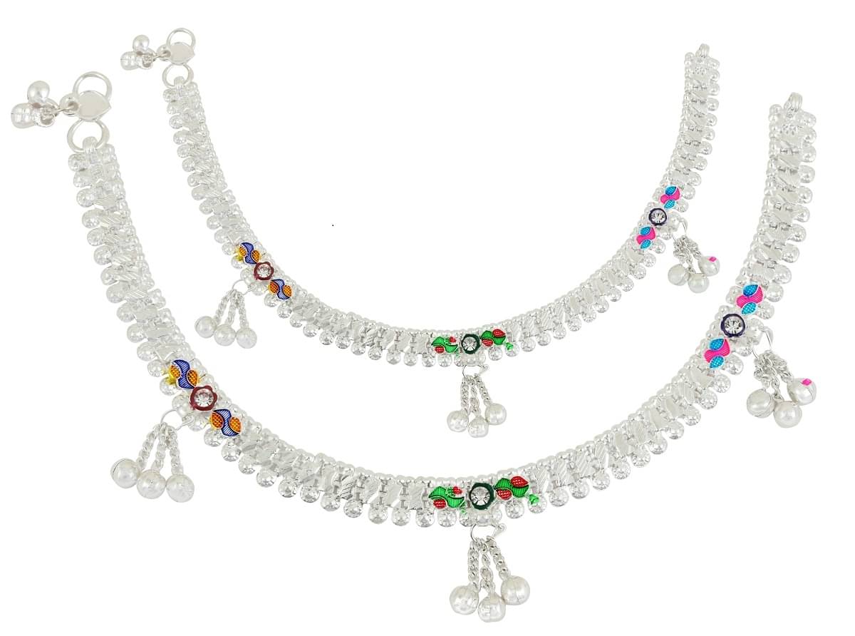     			Charms Silver Anklets ( Pack of 1 )