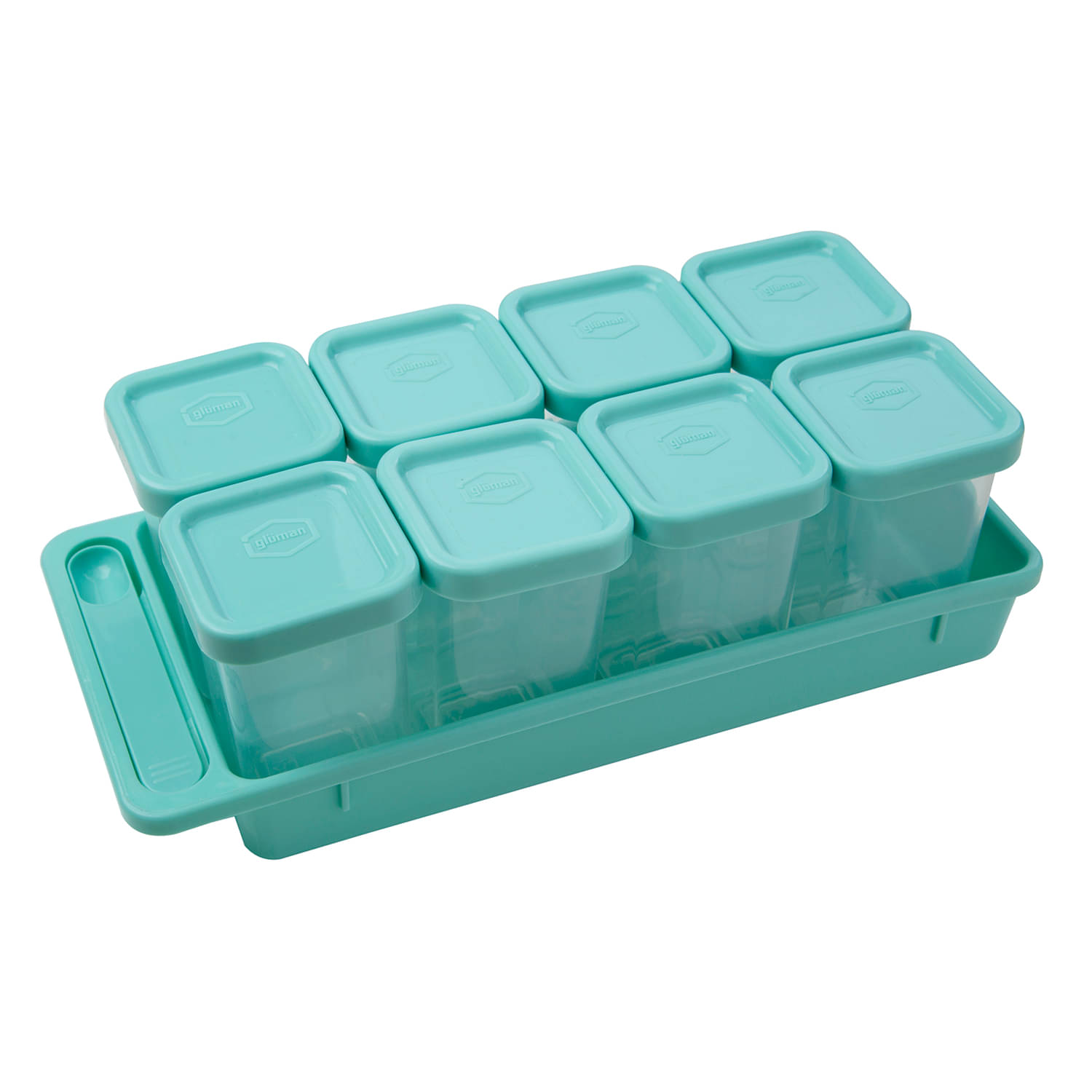     			Gluman Plastic Green Spice Container ( Set of 8 )