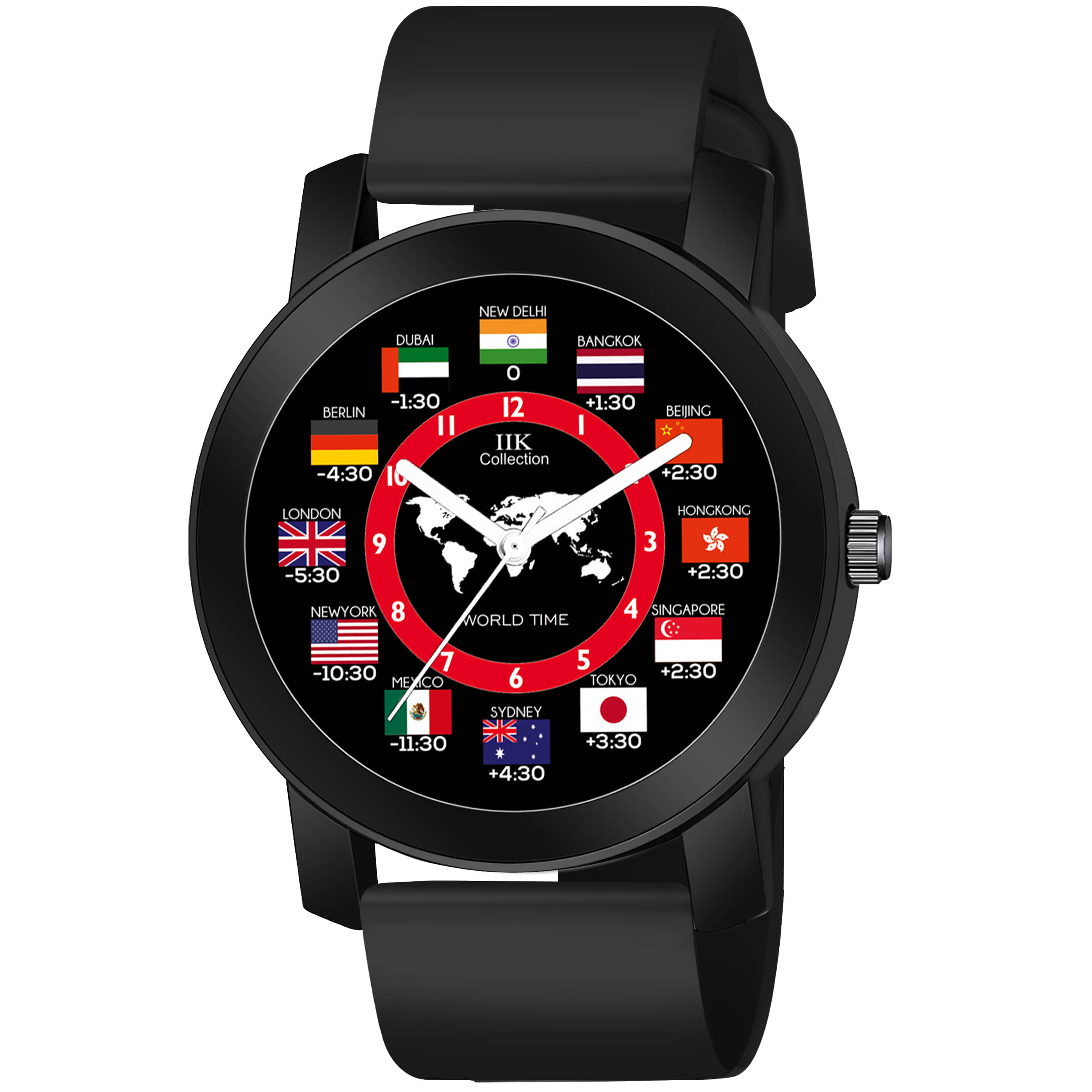     			IIK COLLECTION Black Silicon Analog Men's Watch