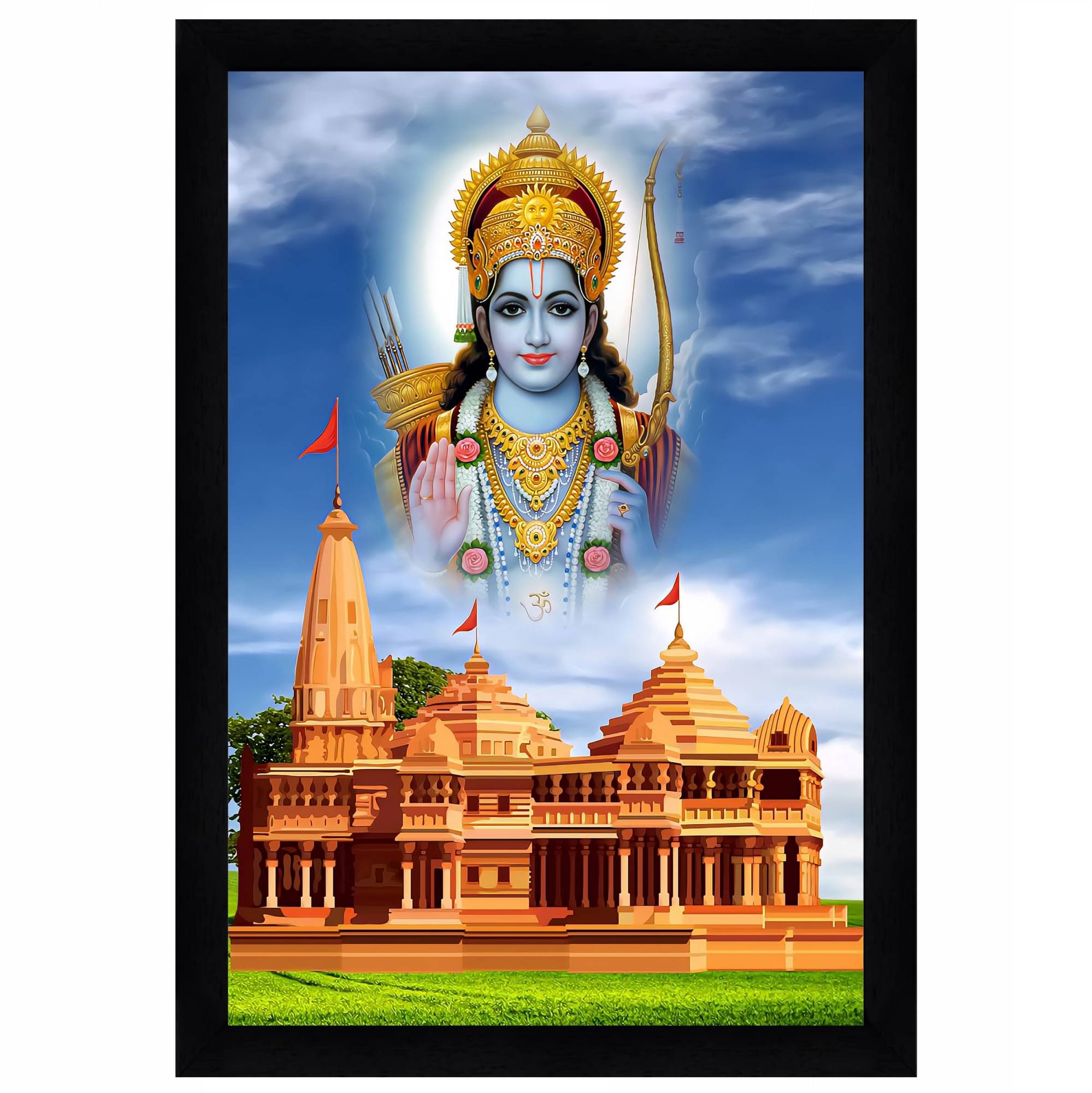 Indianara Shri Ram Lala Religious Wall Hanging Painting With Frame     			Indianara Shri Ram Lala Religious Wall Hanging Painting With Frame