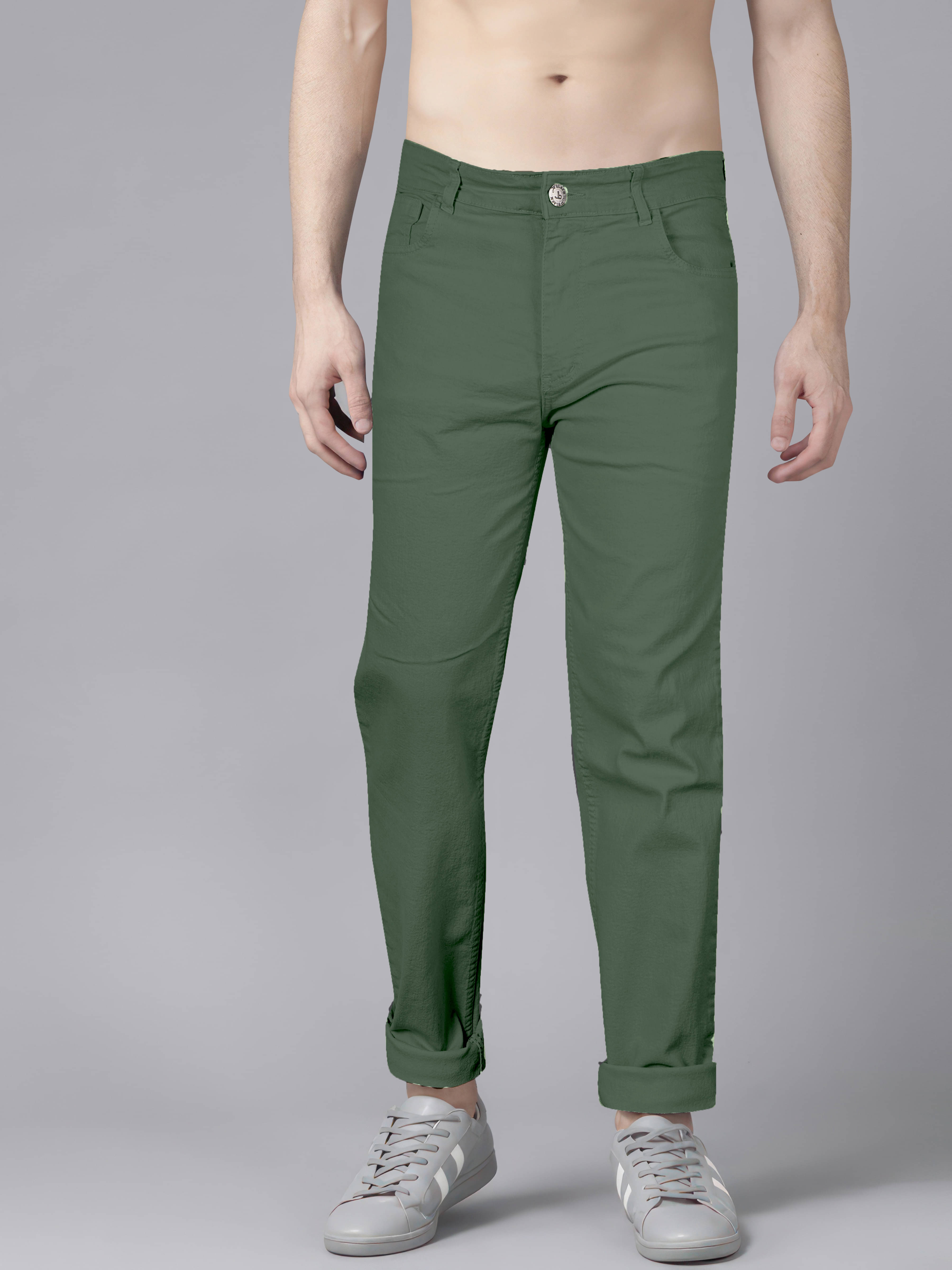     			JB JUST BLACK Regular Fit Cuffed Hem Men's Jeans - Green ( Pack of 1 )