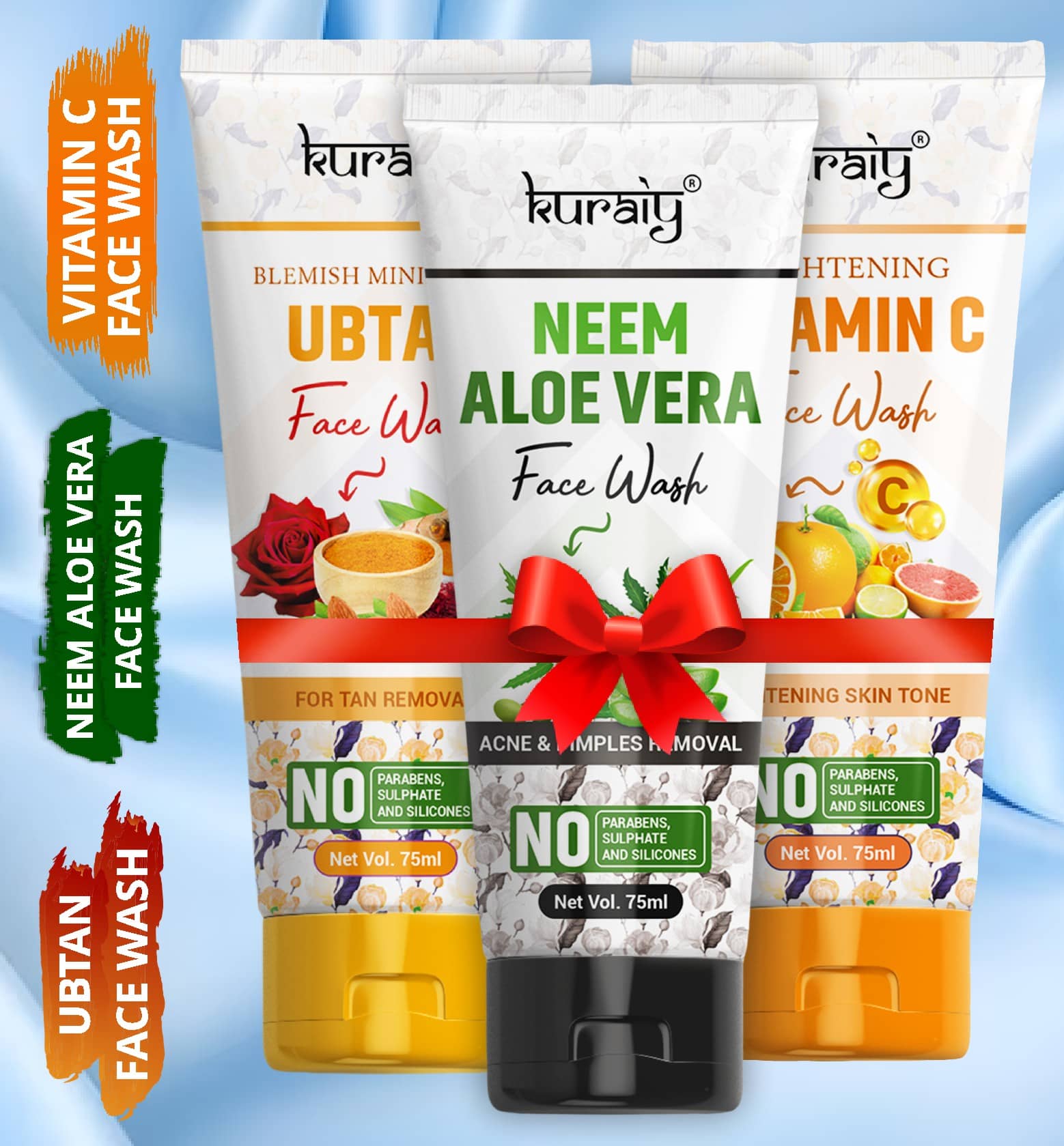 KURAIY Facial Cleanser Face Washing Remove Blackhead Face wash pack of 3