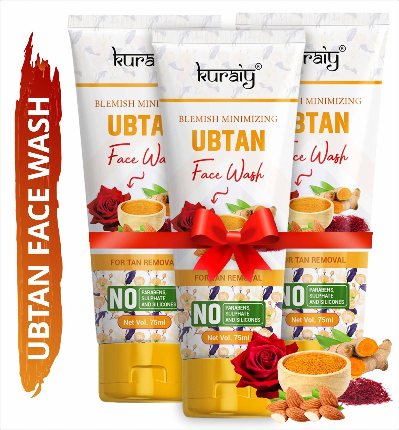     			KURAIY Brightening Face Wash For Dry Skin Oily Skin Combination Moisturizing pack of 3