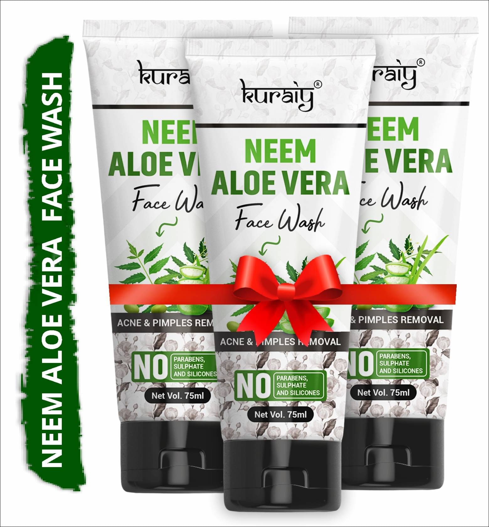     			KURAIY Face Wash Cream With Natural Deep Moisturizing Face wash Tube pack of 3