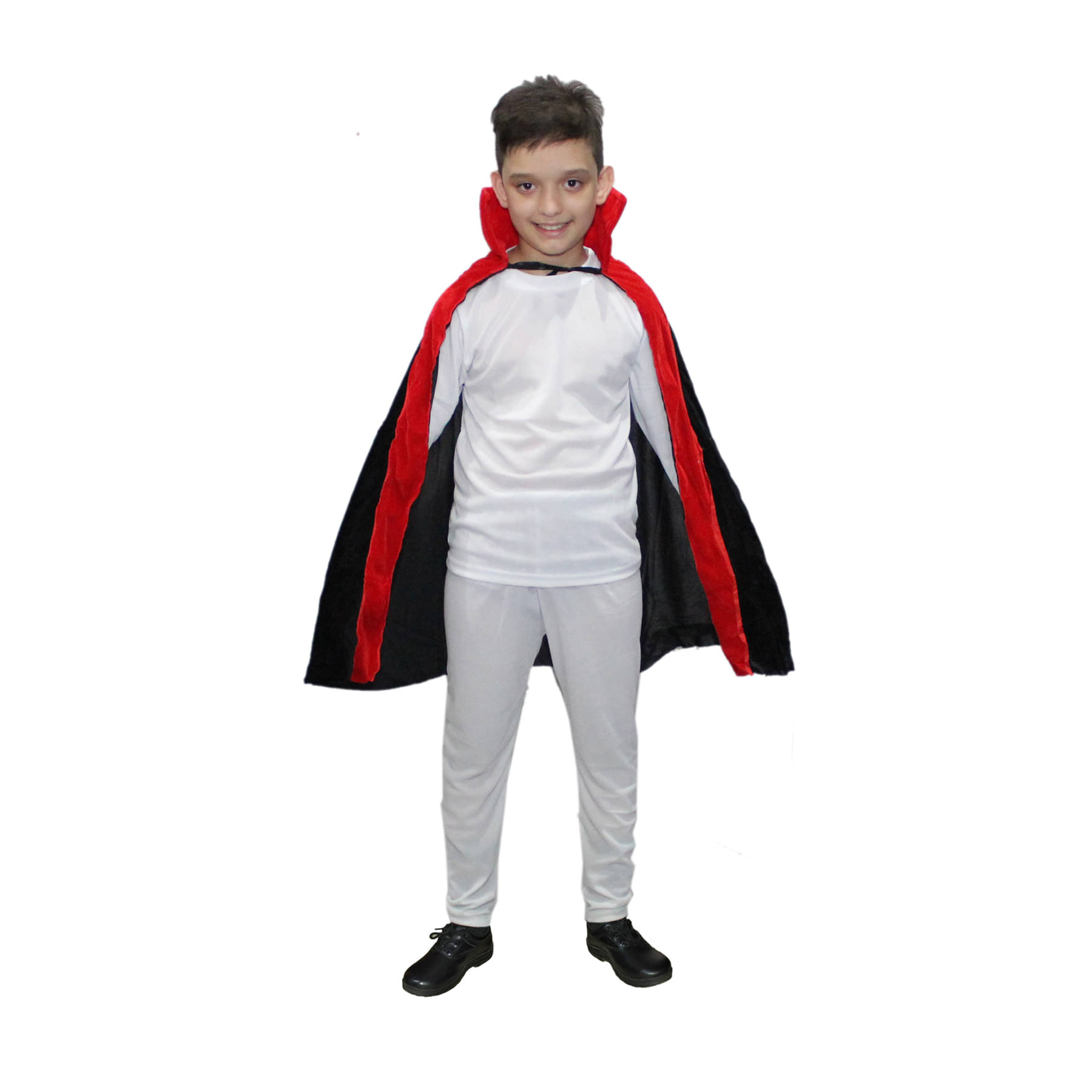     			Kaku Fancy Dresses Vampire Dracula Cape/Robe/Cloak Halloween Costume - Black & Red , 7-8 Years, For Boys