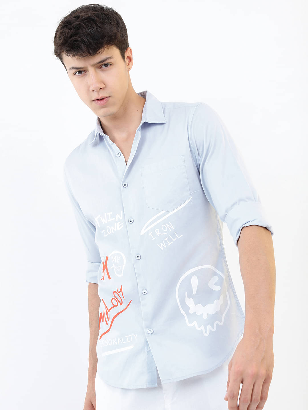     			Ketch 100% Cotton Regular Fit Printed Full Sleeves Men's Casual Shirt - Blue ( Pack of 1 )