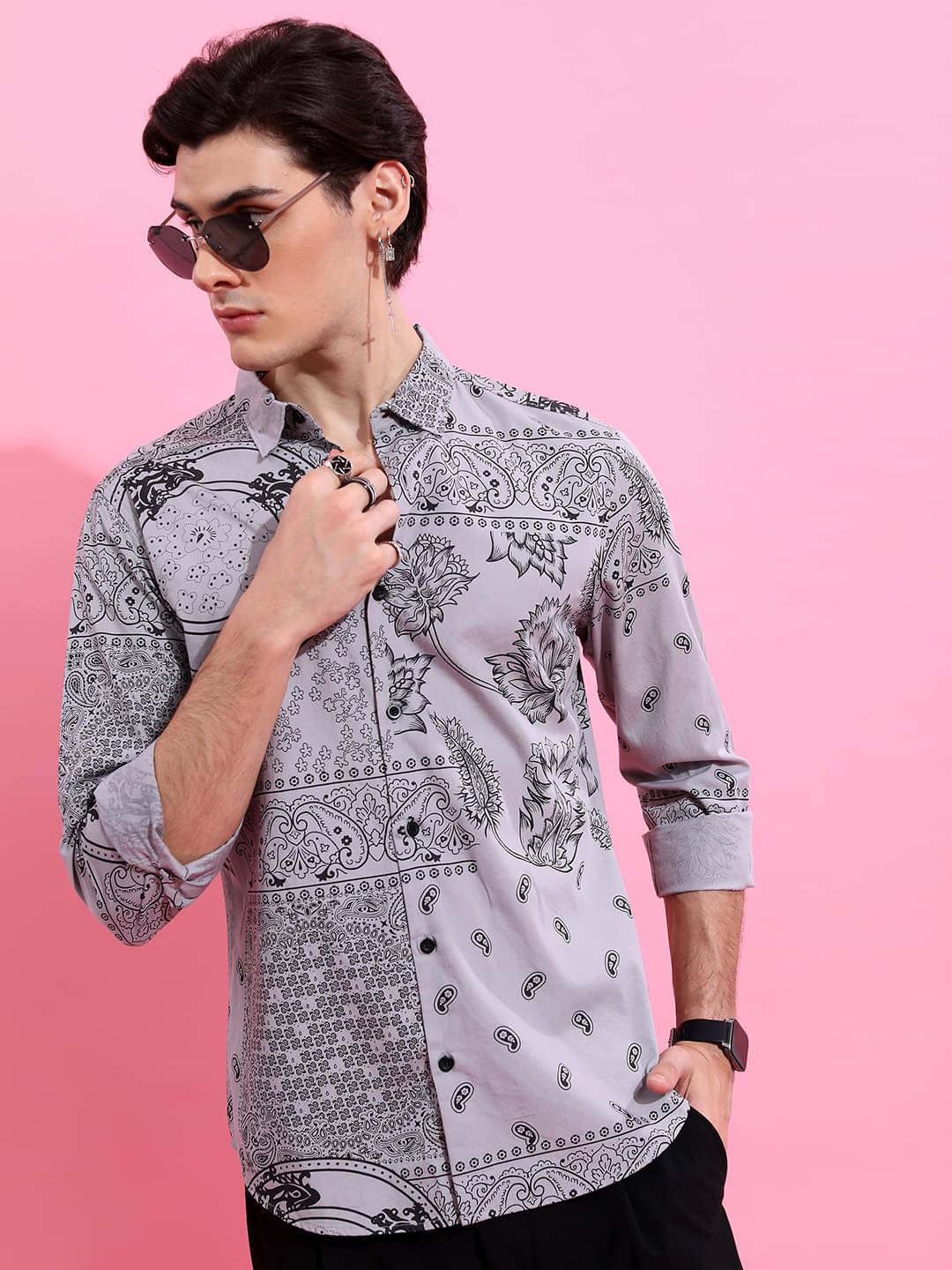 Ketch 100% Cotton Regular Fit Printed Full Sleeves Men's Casual Shirt - Grey ( Pack of 1 ) Ketch 100% Cotton Regular Fit Printed Full Sleeves Men's Casual Shirt - Grey ( Pack of 1 )