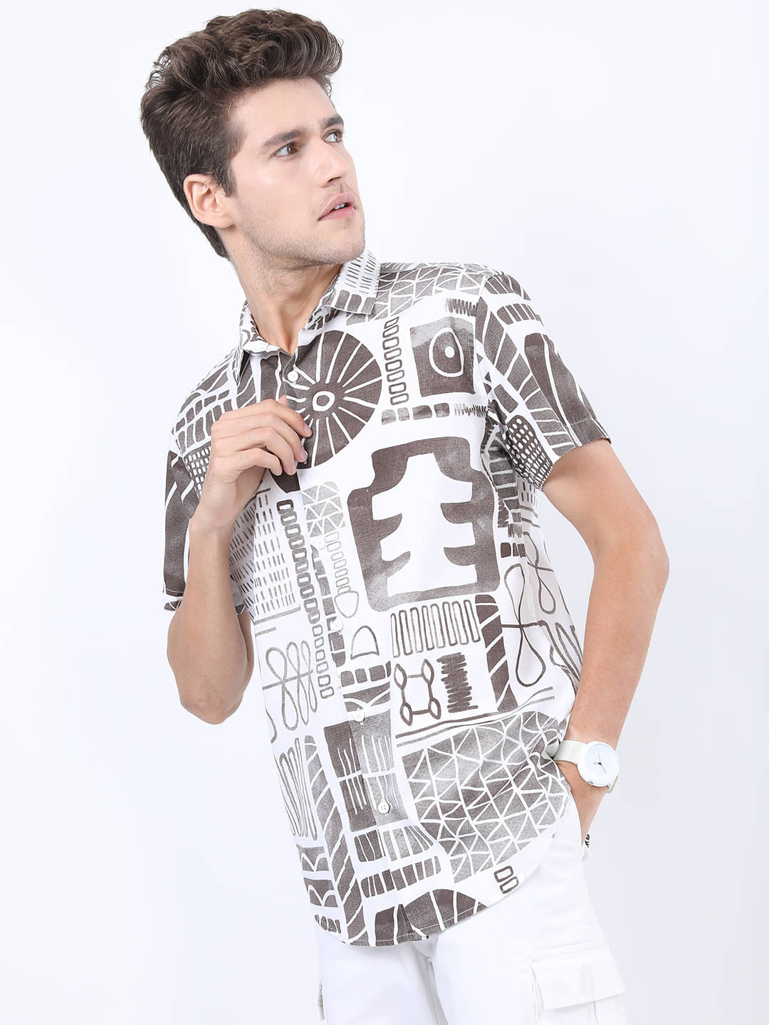     			Ketch 100% Cotton Regular Fit Printed Half Sleeves Men's Casual Shirt - Multicolor ( Pack of 1 )