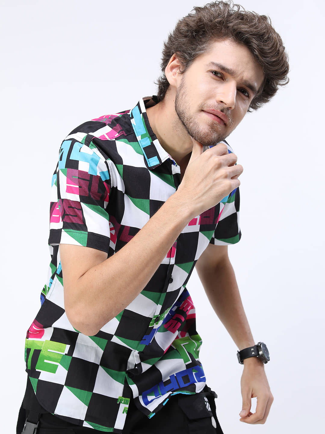 Ketch 100% Cotton Regular Fit Colorblock Half Sleeves Men's Casual Shirt - Green ( Pack of 1 )