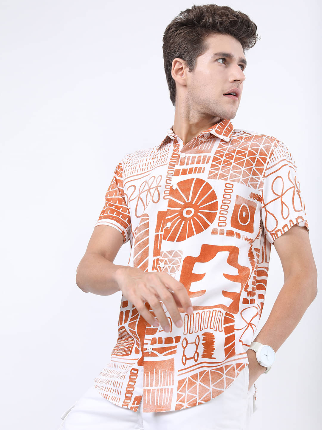     			Ketch 100% Cotton Regular Fit Printed Half Sleeves Men's Casual Shirt - Multicolor ( Pack of 1 )