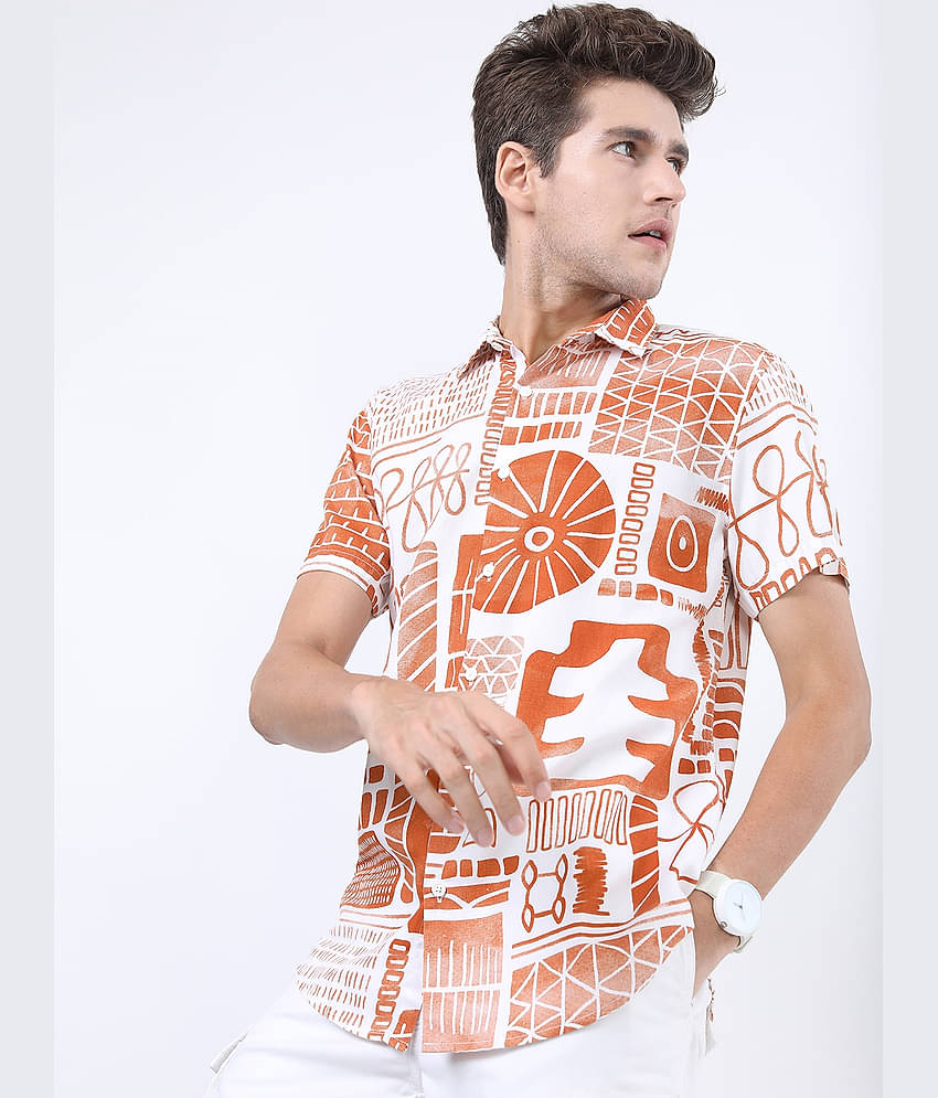 Ketch 100% Cotton Regular Fit Printed Half Sleeves Men's Casual Shirt - Multicolor ( Pack of 1 )
