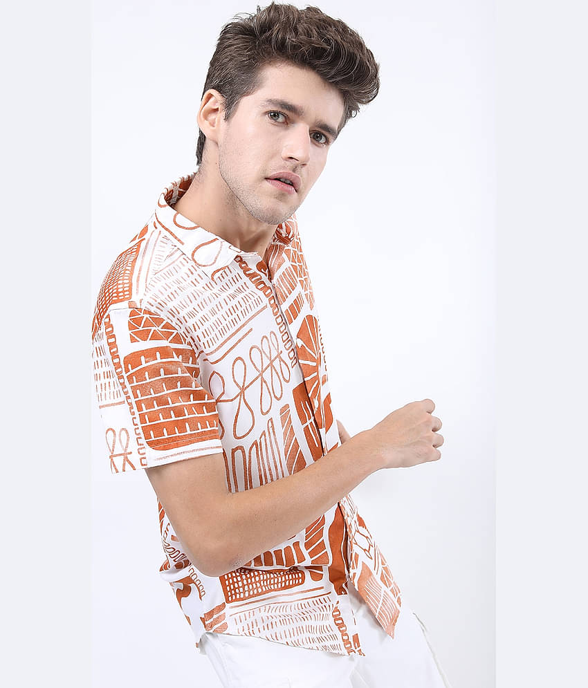 Ketch 100% Cotton Regular Fit Printed Half Sleeves Men's Casual Shirt - Multicolor ( Pack of 1 )