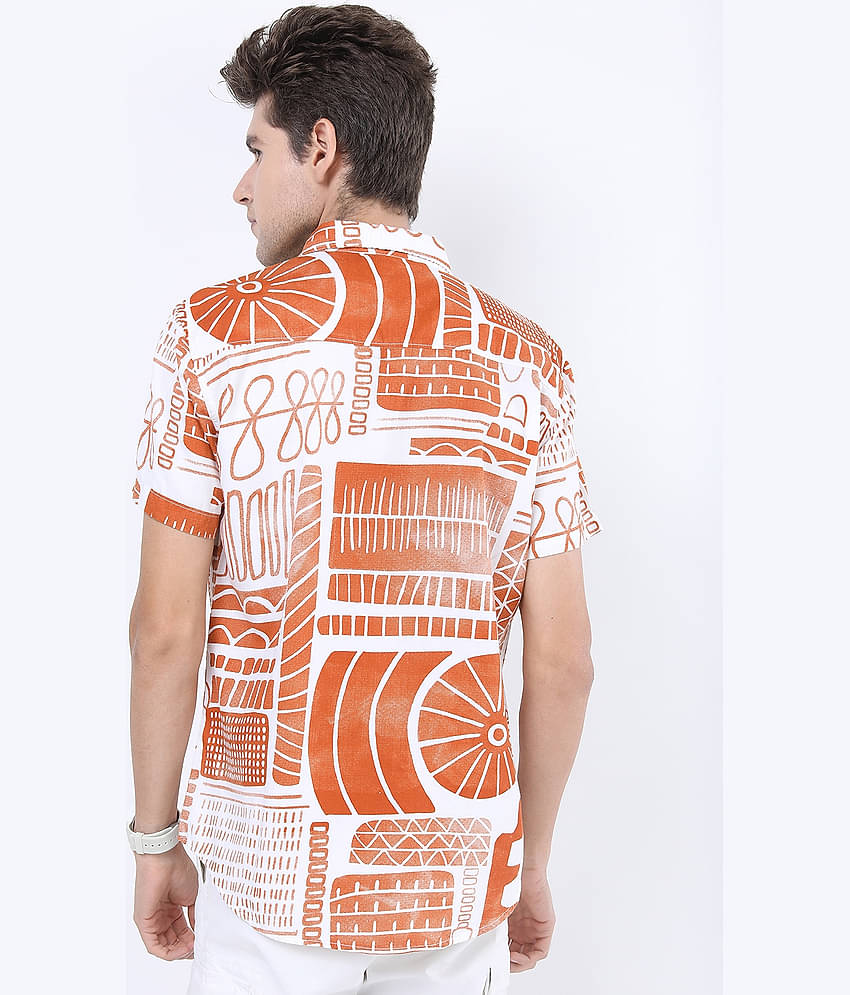 Ketch 100% Cotton Regular Fit Printed Half Sleeves Men's Casual Shirt - Multicolor ( Pack of 1 )