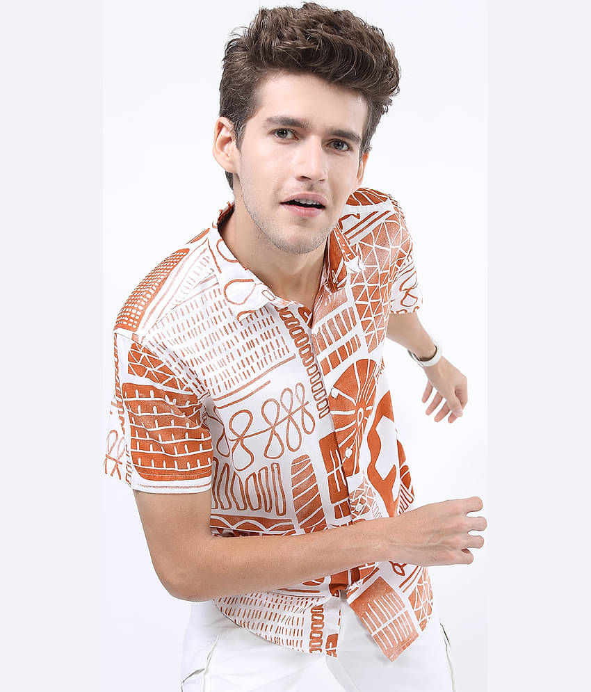 Ketch 100% Cotton Regular Fit Printed Half Sleeves Men's Casual Shirt - Multicolor ( Pack of 1 )