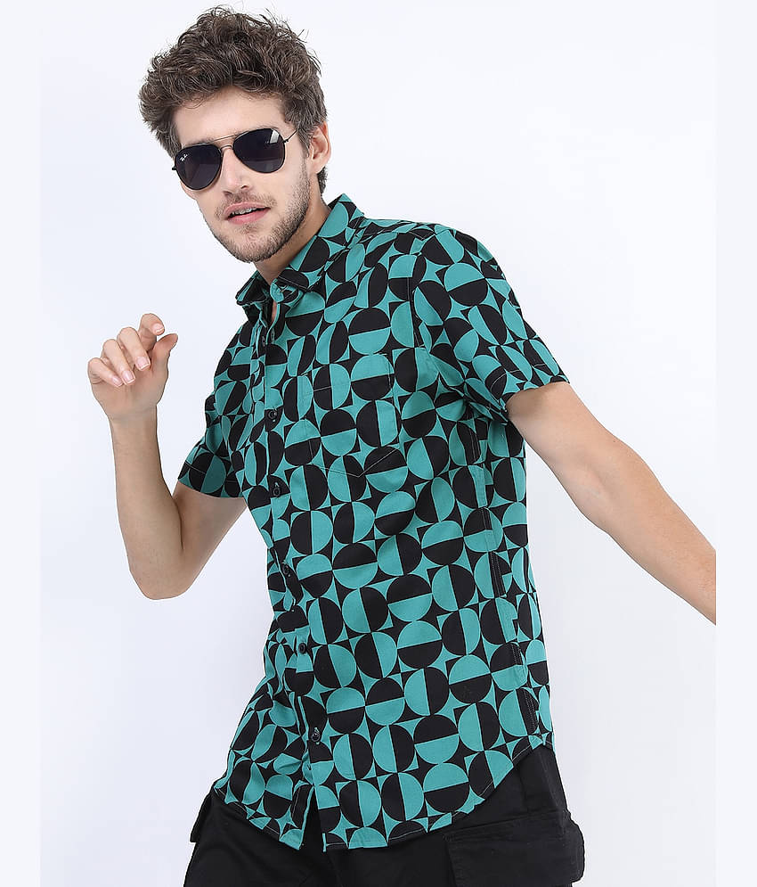 Ketch 100% Cotton Regular Fit Printed Half Sleeves Men's Casual Shirt - White ( Pack of 1 )