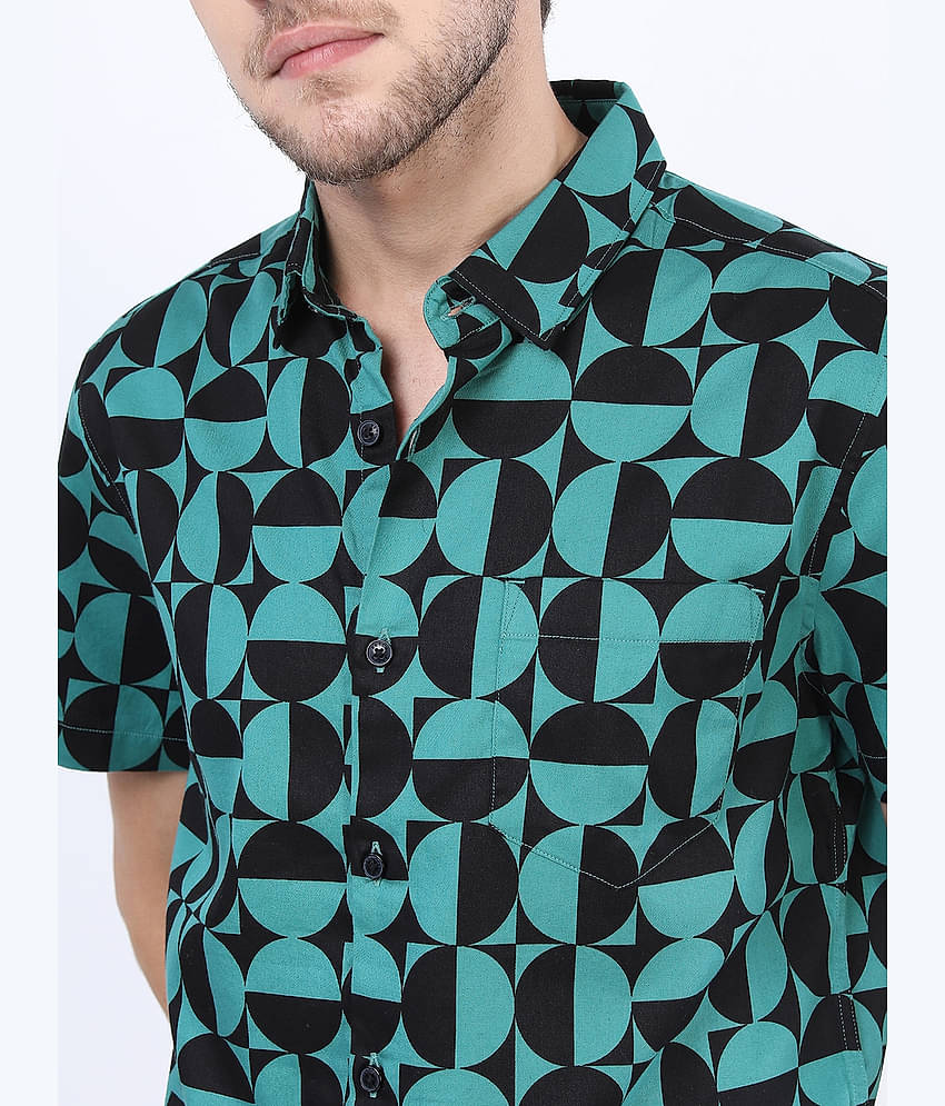 Ketch 100% Cotton Regular Fit Printed Half Sleeves Men's Casual Shirt - White ( Pack of 1 )