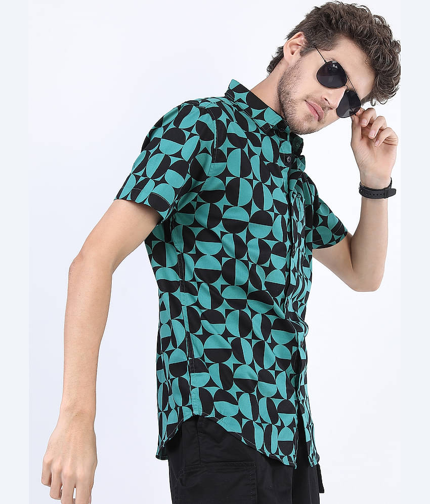 Ketch 100% Cotton Regular Fit Printed Half Sleeves Men's Casual Shirt - White ( Pack of 1 )