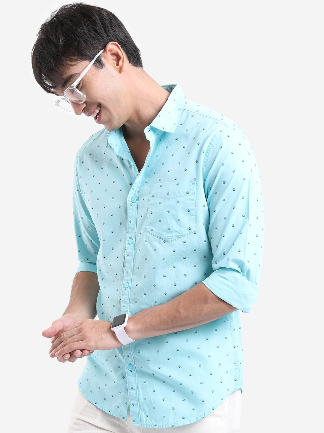 Ketch 100% Cotton Regular Fit Printed Full Sleeves Men's Casual Shirt - Light Blue ( Pack of 1 ) Ketch 100% Cotton Regular Fit Printed Full Sleeves Men's Casual Shirt - Light Blue ( Pack of 1 )