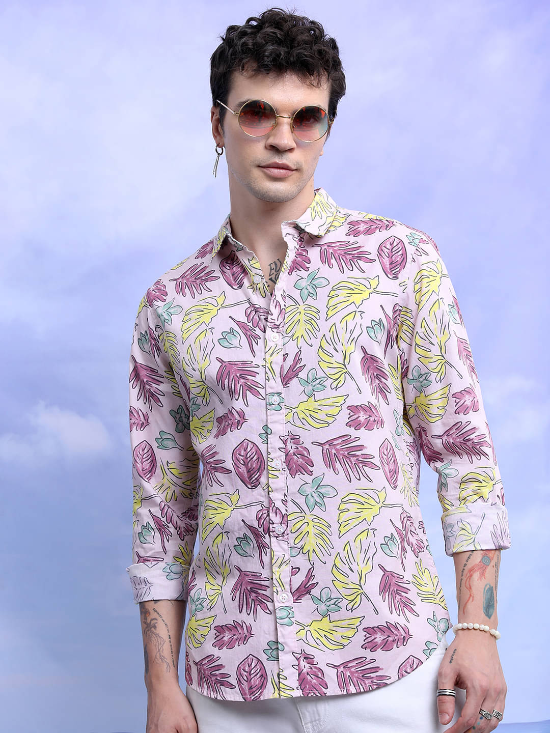     			Ketch 100% Cotton Regular Fit Printed Full Sleeves Men's Casual Shirt - Pink ( Pack of 1 )