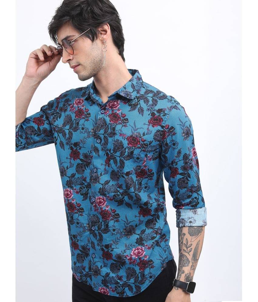     			Ketch 100% Cotton Regular Fit Printed Full Sleeves Men's Casual Shirt - Blue ( Pack of 1 )