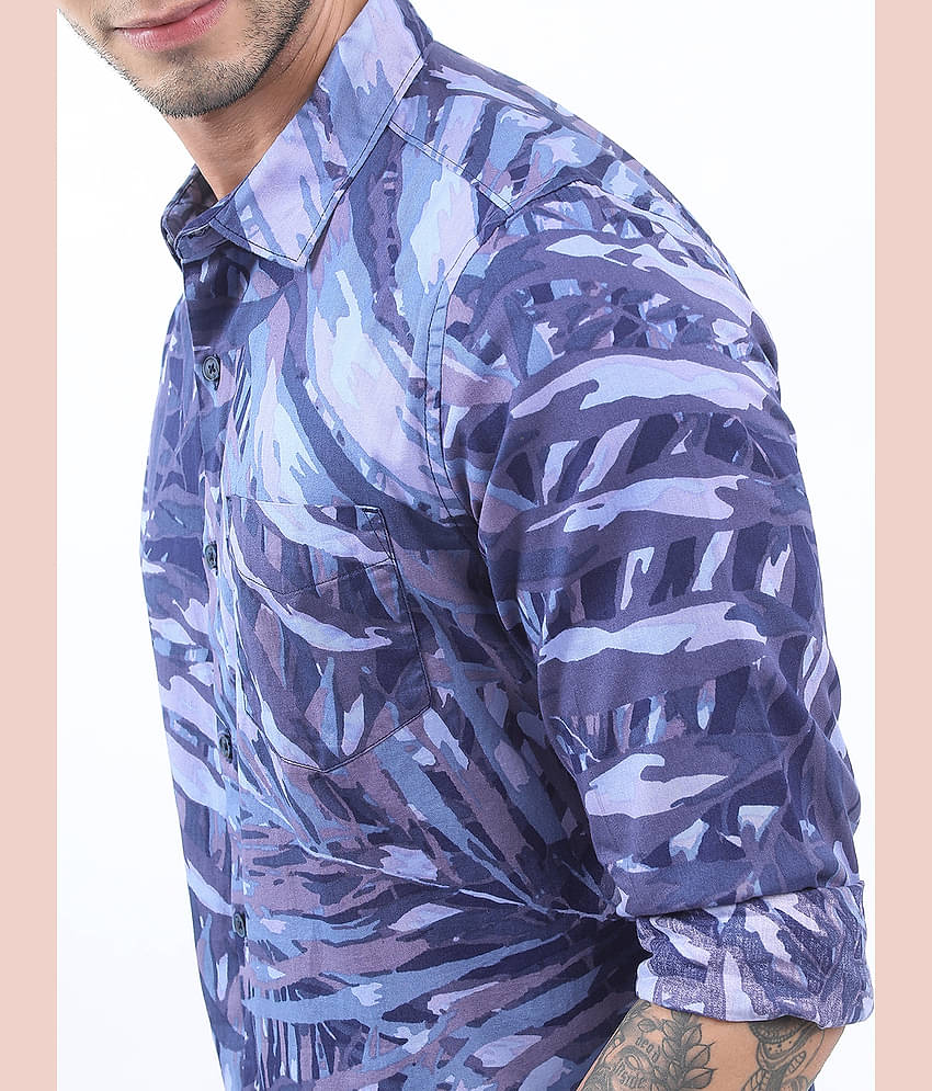 Ketch 100% Cotton Regular Fit Printed Full Sleeves Men's Casual Shirt - Navy ( Pack of 1 )