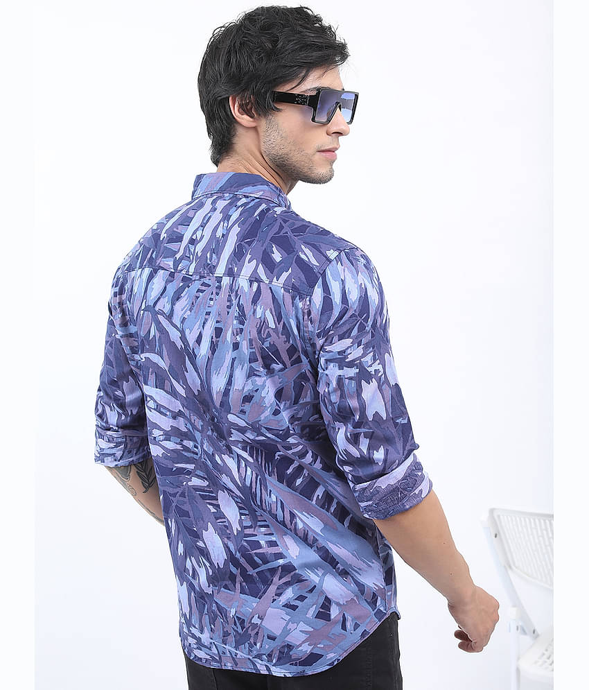 Ketch 100% Cotton Regular Fit Printed Full Sleeves Men's Casual Shirt - Navy ( Pack of 1 )