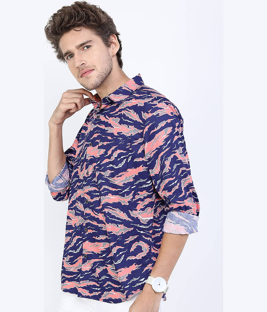 Ketch 100% Cotton Regular Fit Printed Full Sleeves Men's Casual Shirt - Olive ( Pack of 1 )