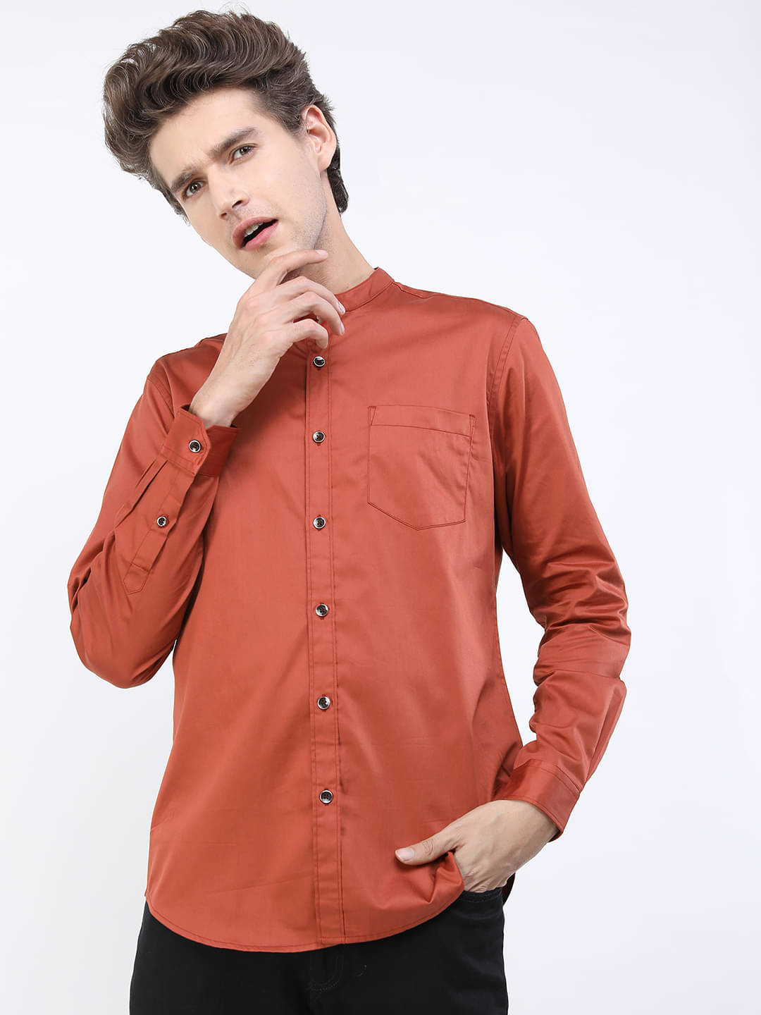     			Ketch 100% Cotton Regular Fit Solids Full Sleeves Men's Casual Shirt - Rust ( Pack of 1 )
