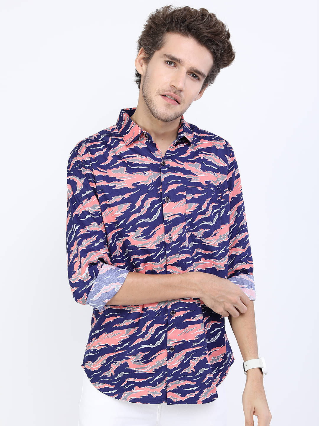 Ketch 100% Cotton Regular Fit Printed Rollup Sleeves Men's Casual Shirt - Navy ( Pack of 1 ) Ketch 100% Cotton Regular Fit Printed Rollup Sleeves Men's Casual Shirt - Navy ( Pack of 1 )
