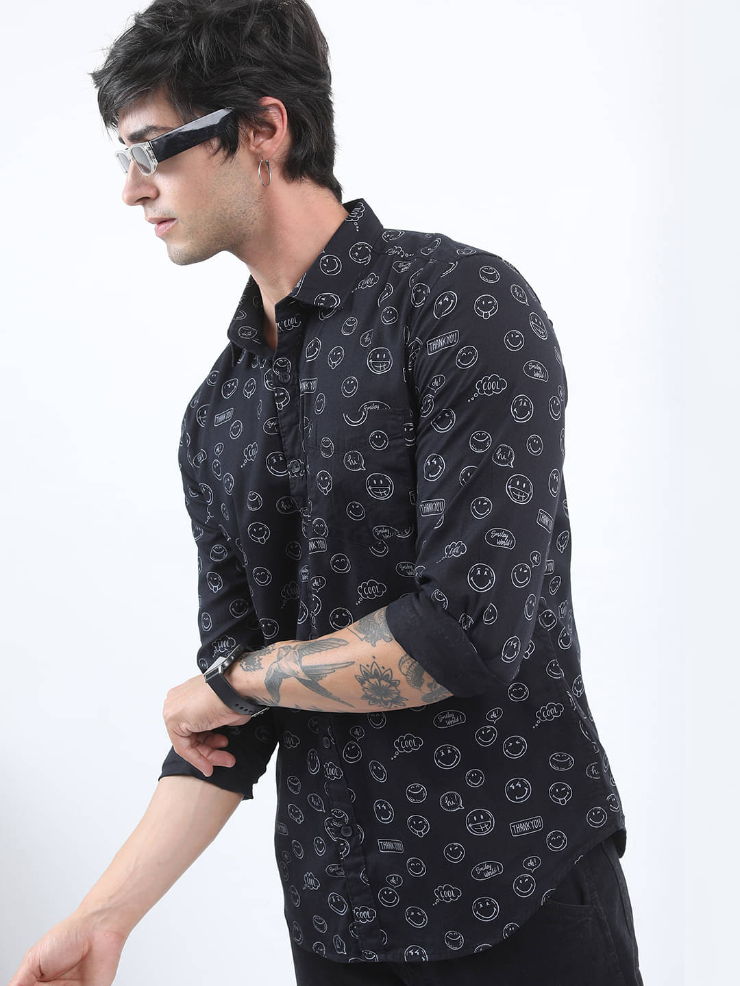 Ketch 100% Cotton Regular Fit Printed Full Sleeves Men's Casual Shirt - Black ( Pack of 1 )     			Ketch 100% Cotton Regular Fit Printed Full Sleeves Men's Casual Shirt - Black ( Pack of 1 )