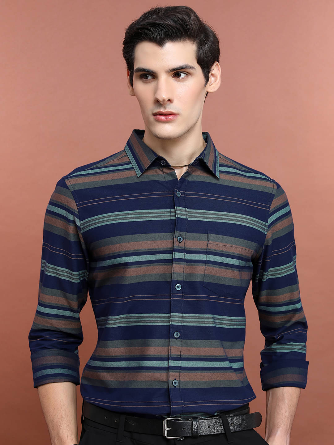 Ketch Cotton Blend Regular Fit Striped Full Sleeves Men's Casual Shirt - Multicolor ( Pack of 1 ) Ketch Cotton Blend Regular Fit Striped Full Sleeves Men's Casual Shirt - Multicolor ( Pack of 1 )